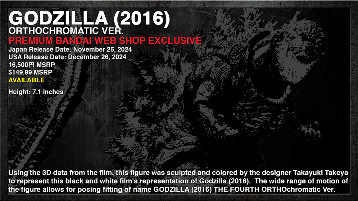 Godzilla 2016 Orthochromatic Version